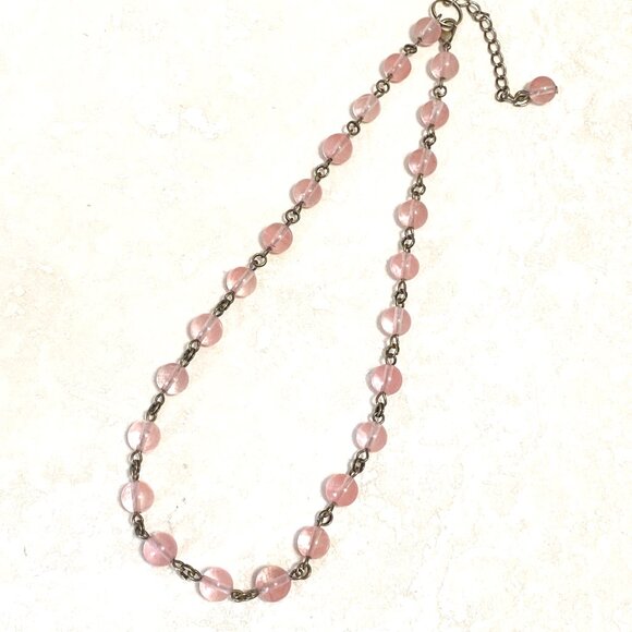 Cherry Quartz Bronze Link Adjustable Choker Necklace - Picture 5 of 14